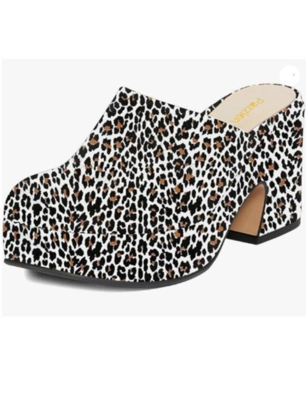 Pazzion Women's Comfy Thick Platform Round Closed Toe Clogs Mules Leopard
